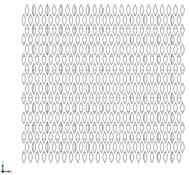 4 SOLIDWORKS Flow Simulation cut plot of the perforated plate with Use CAD Geometry turned on