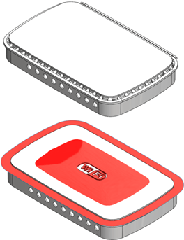 SolidWorks Intersect Tool - Router Router housing top view and cross-section created with the SOLIDWORKS Intersect tool