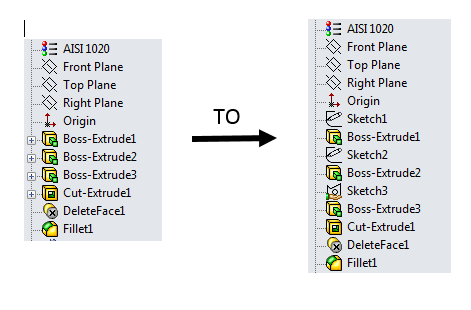 SolidWorks Hidden Commands - Flatten out features SolidWorks Hidden Commands - Flatten out features