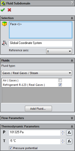 Conjugate heat transfer - fluid subdomain