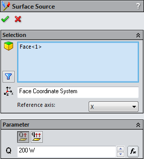 Conjugate heat transfer - surface source