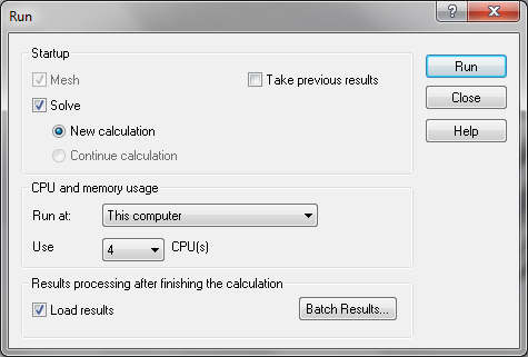 Conjugate heat transfer - run