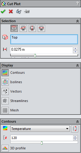 Conjugate heat transfer - cut plot