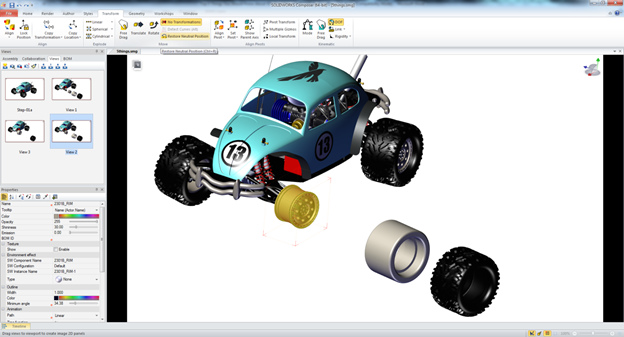 Transform Tab - Translation of Rim Model Using Restore Neutral Position