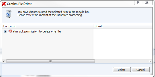 Confirm file delete