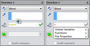 Global Variables and Equations in SolidWorks - Property Manager