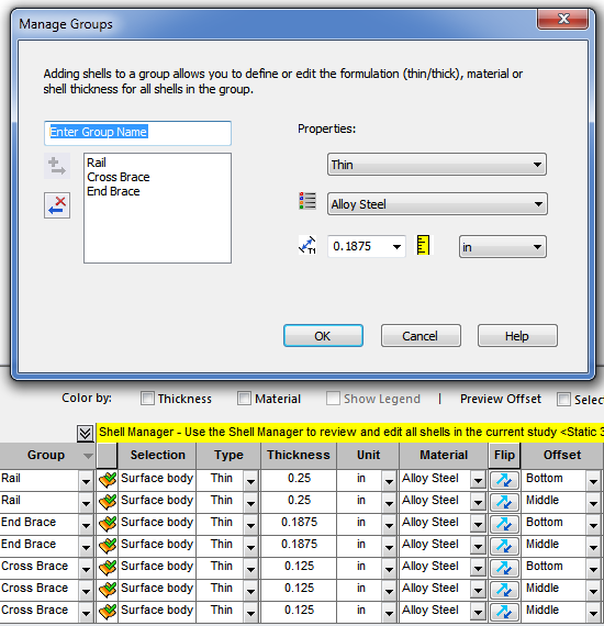 Shell Manager - SolidWorks Simulation 2015