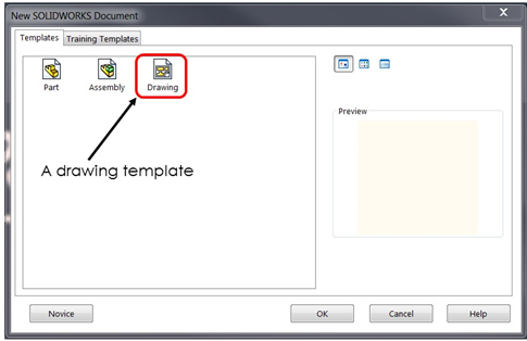 drawing template - new SOLIDWORKS document