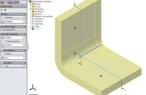 solidworks part and k factor